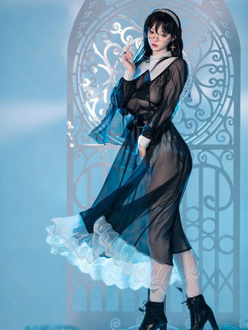 F7152-168cm(5.6ft)-42.5kg 2.2u E Cup Japanese Cosplay Sex Doll Naughty Nun Style With Glasses Realistic Silicone Body With 3 Love Holes｜Bezlya Doll