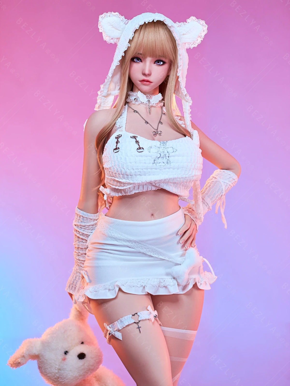 F7154-155Mcm(5.1ft)-38kg 2.2cf E Cup Mini ROS Silicone Asian Anime celebrity Sex Doll｜Bezlya Doll