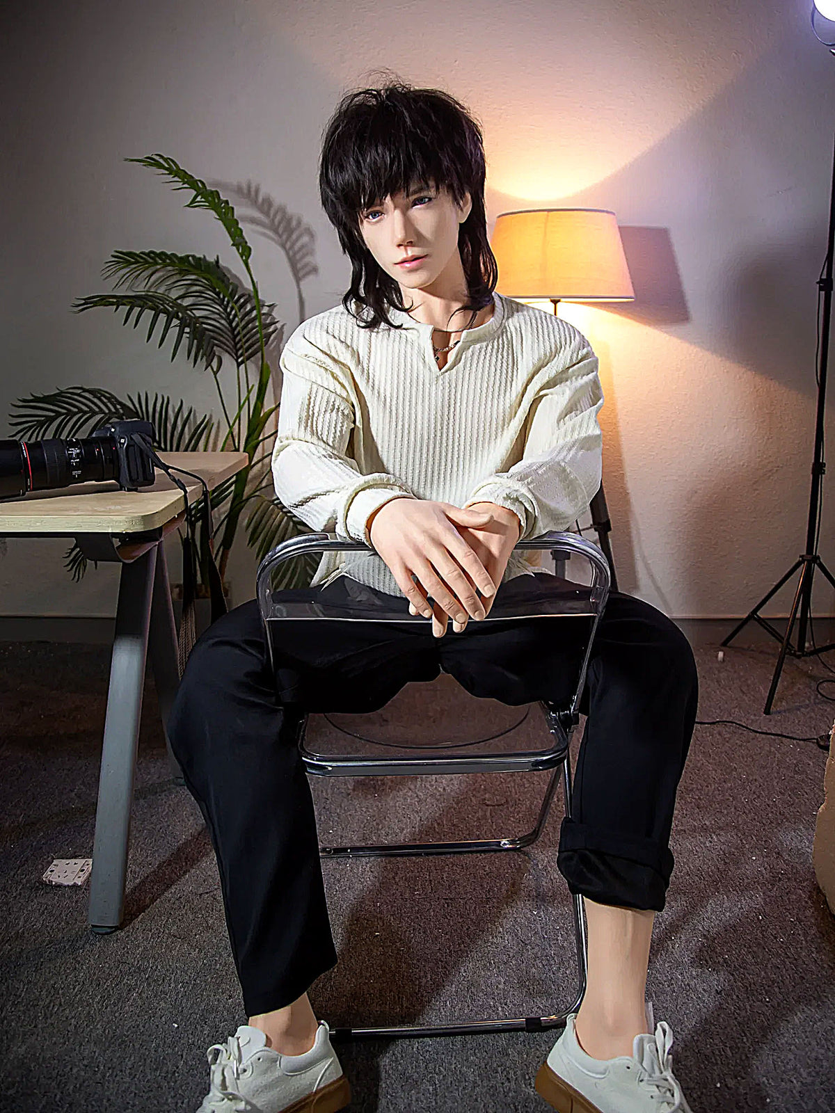 F9172-185cm/6ft1-41kg Silicone Implant Hair Life Size Femboy Male Sex Doll | Qita doll