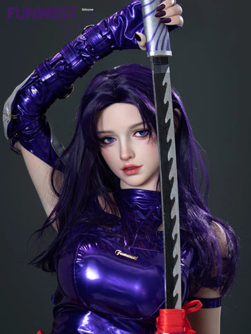 F8625-159cm(5.2ft)-35.3kg F Cup Big Tits Silicone Full Sex Doll White Chloe with ROS head｜Funwest Doll