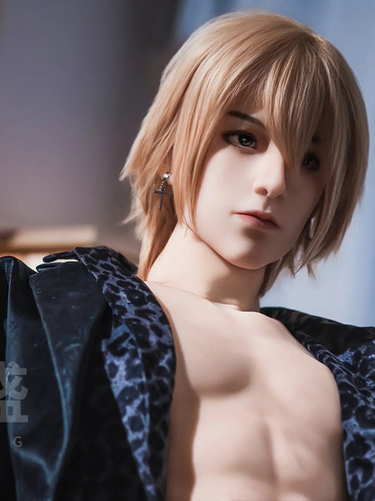 F5690—185cm/6ft1-45kg Finn 7.09in Dildo Realistic Femboy Sex Doll with Soft Silicone Body - Jiusheng Doll