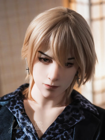 F5690—185cm/6ft1-45kg Finn 7.09in Dildo Realistic Femboy Sex Doll with Soft Silicone Body - Jiusheng Doll