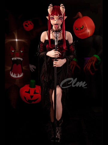 F2169-157cm(5.15ft)-35kg C Cup  Meru Fantasy Meru Devil Girl Silicone Halloween Sex Doll丨Climax Doll Ultra