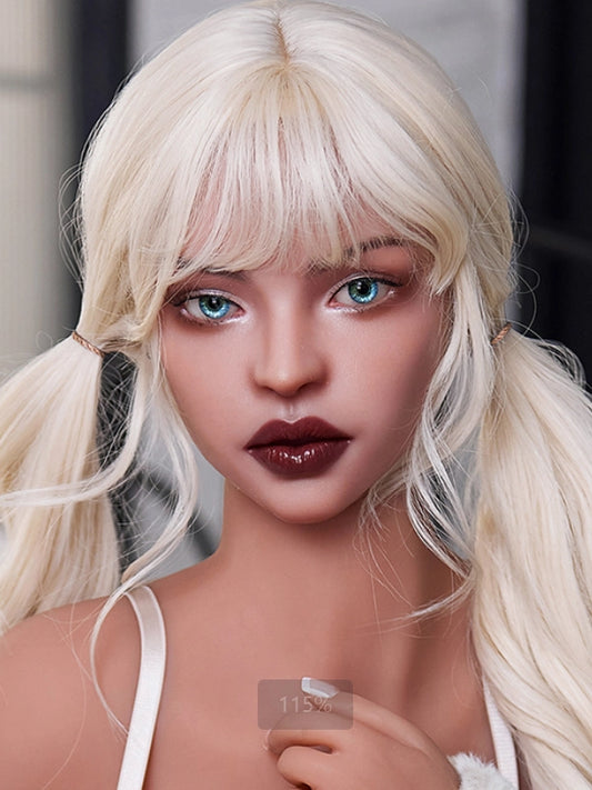 H403 ROS Free Hair Impants  Real Oral Movable Jaw Silicone Sex Doll Head   | SY Doll