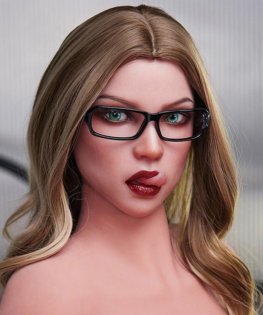 H407 ROS Free Hair Impants  Real Oral Movable Jaw Silicone Sex Doll Head   | SY Doll