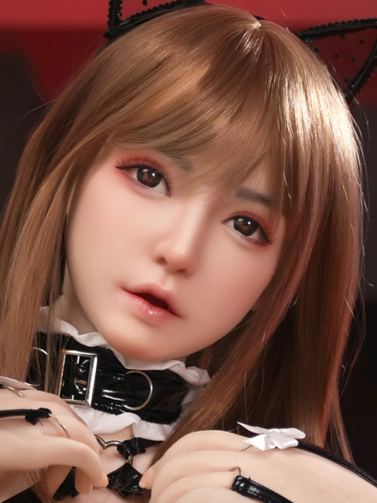 H411 ROS Free Hair Impants  Real Oral Movable Jaw Silicone Sex Doll Head   | SY Doll