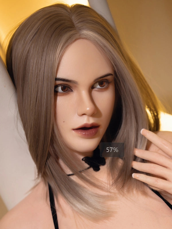 H423 ROS Free Hair Impants  Real Oral Movable Jaw Silicone Sex Doll Head   | SY Doll