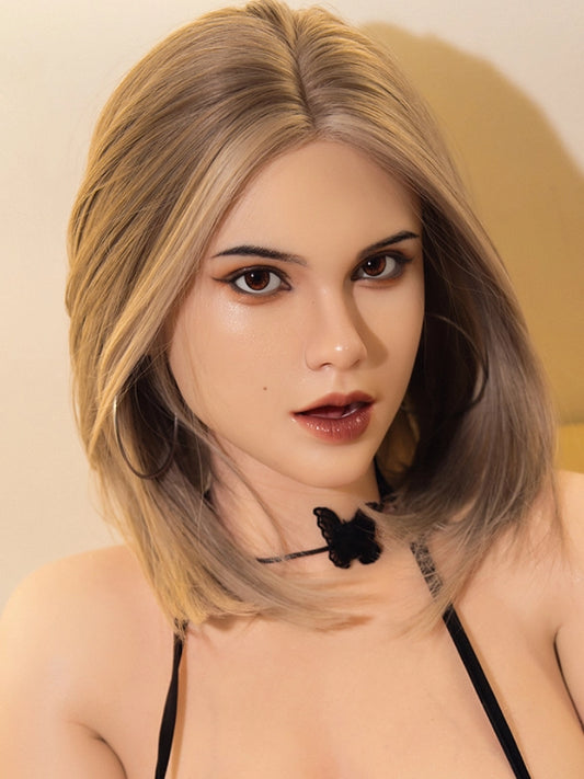 H423 ROS Free Hair Impants  Real Oral Movable Jaw Blowjob Silicone Sex Doll Head   | SY Doll