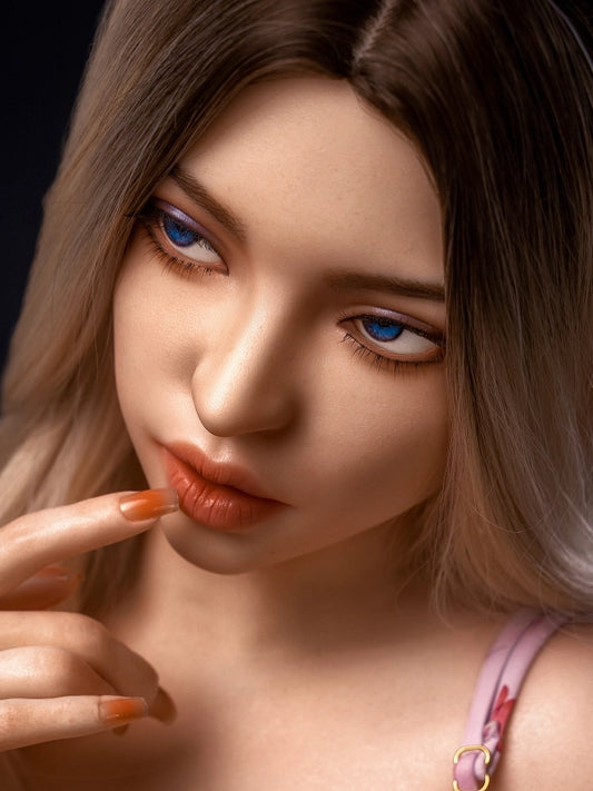 H425 ROS Free Hair Impants  Real Oral Movable Jaw Silicone Sex Doll Head   | SY Doll