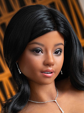 H434 ROS Free Hair Impants  Real Oral Movable Jaw Silicone Sex Doll Head   | SY Doll