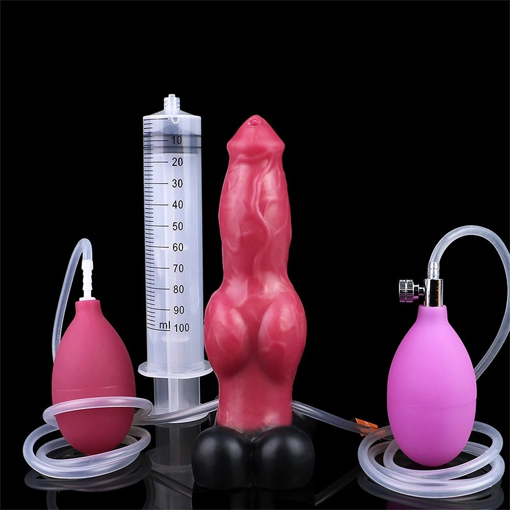 D408(1.3 LBS丨7.2'') Ejaculation Fantasy Dog Dildo Silicone Inflated Knot Dildo