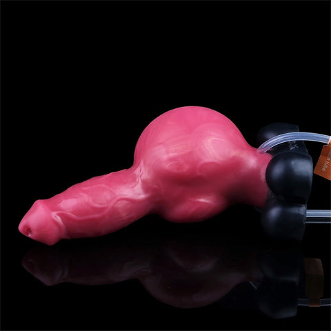 D408(1.3 LBS丨7.2'') Ejaculation Fantasy Dog Dildo Silicone Inflated Knot Dildo