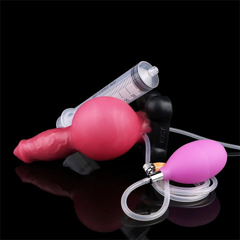 D408(1.3 LBS丨7.2'') Ejaculation Fantasy Dog Dildo Silicone Inflated Knot Dildo