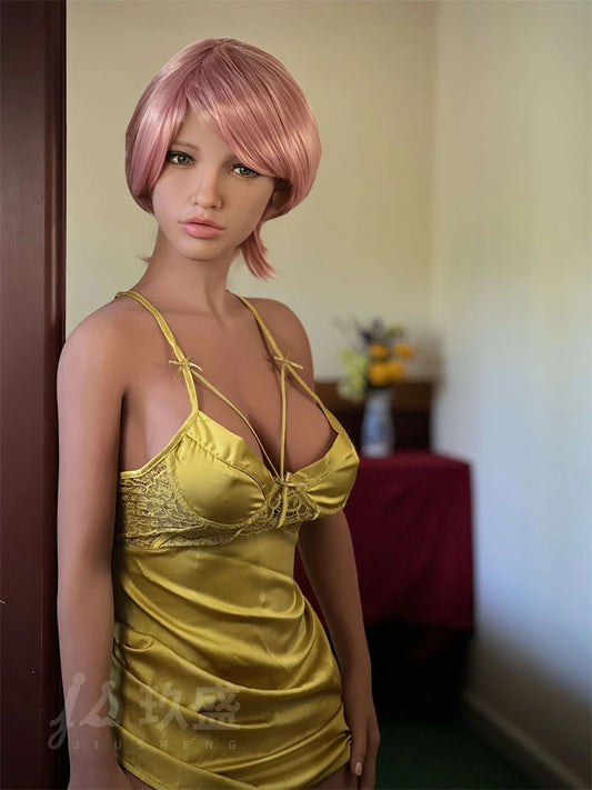 F607—150cm/4ft9 31kg Lifelike Demi TPE Pink Hair D Cup Anime Sex Doll|Jiusheng Doll