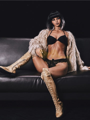 F1920K-168cm(5.5ft) D Cup Emily Black Sex Doll｜Irontech Doll
