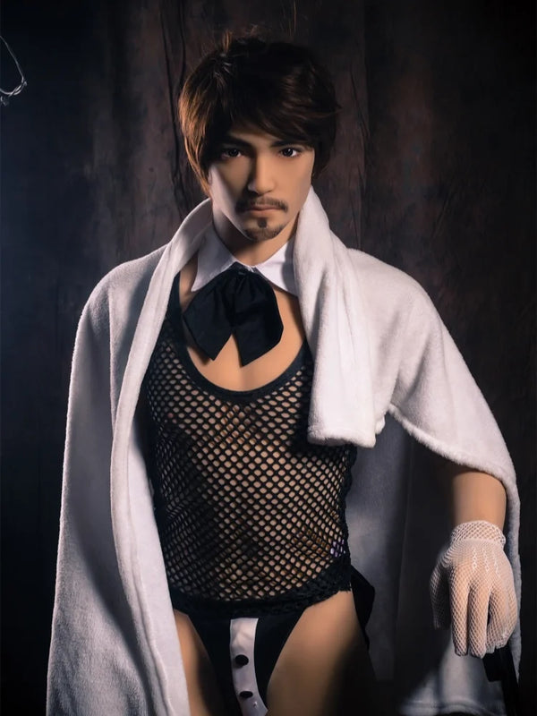 F114-175cm/5ft9-58kg Gino Sexy Rabbit Man TPE Femboy Sex Dolls - Qita Doll