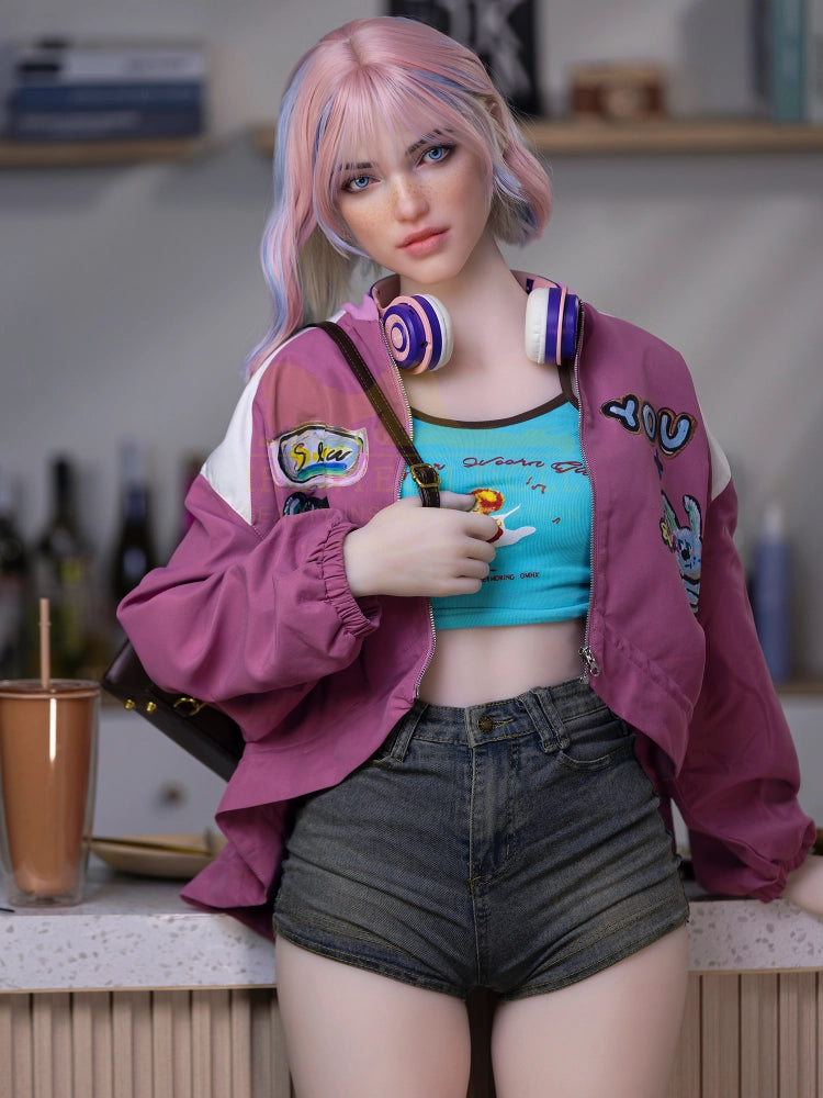 F2353-162cm(5.3ft) A Cup Flat Cheast Silicone Head Best TPE Sex Doll｜Irontech Doll