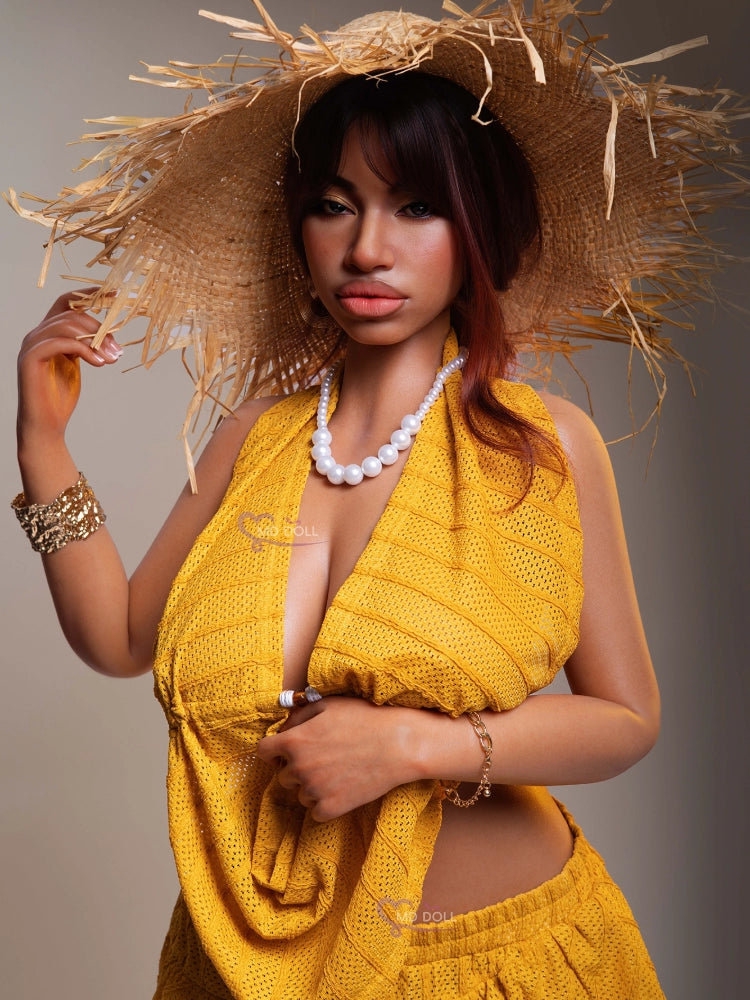 F8125K-162cm/5ft3-34Kg H Cup Big Tits M31 Plump Body Silicone African Female Sex Doll【In Stock US】 | MD Doll