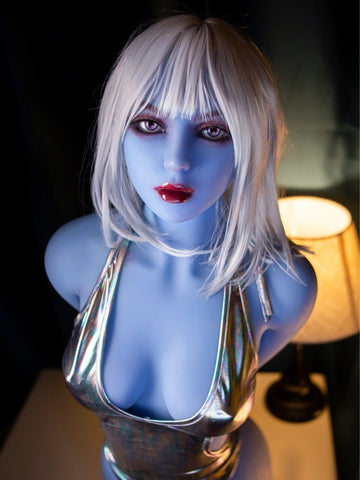 F1420-158cm(5f2)-31.25kg C Cup Small Breast  Alien Blue TPE Sex Doll |Aibei Doll