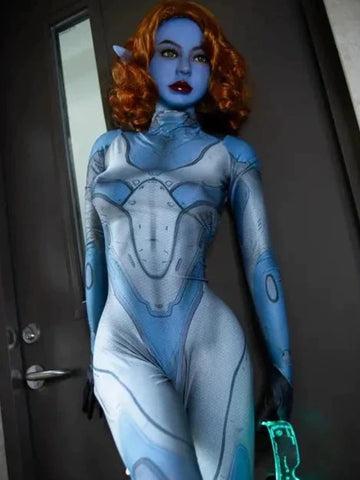 F036-Kalina 165cm/5ft4 High quality TPE Blue Alien Sex Doll