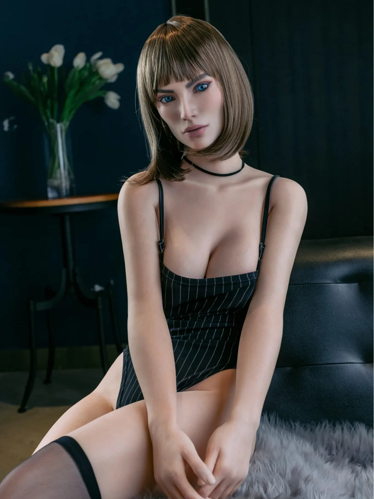 F3619-166cm/5.5ft(39kg) Sylvie D Cup Full Silicone Implanted Hair Real Sex Doll | FJ Doll