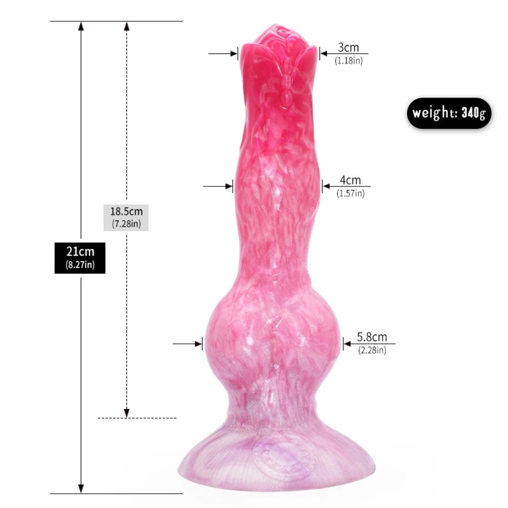 D404(0.7-1.7 LBS丨8''-10.8'') Fantasy Dog Dildo Silicone Knot Dildo 3 Size