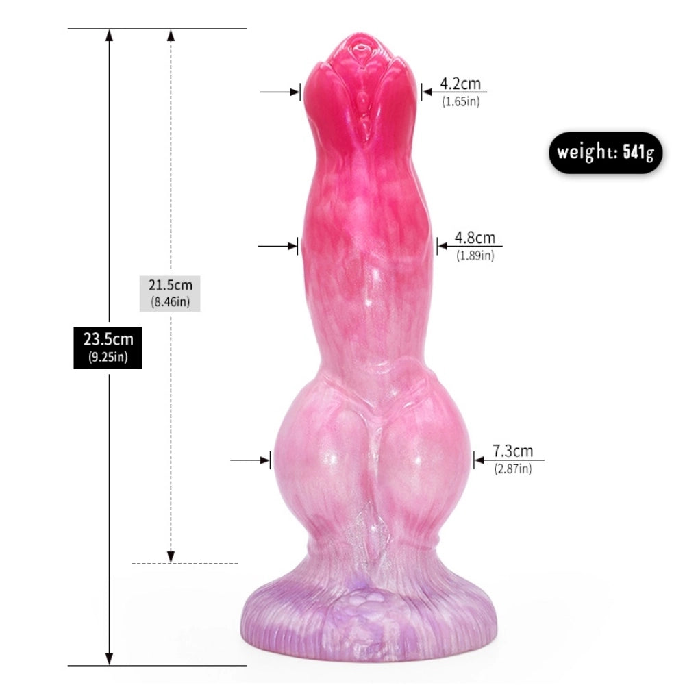 D404(0.7-1.7 LBS丨8''-10.8'') Fantasy Dog Dildo Silicone Knot Dildo 3 Size