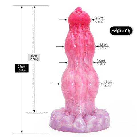 D405(0.7-1.5 LBS丨7''-9'') Fantasy Dog Dildo Silicone Knot Dildo 3 Size