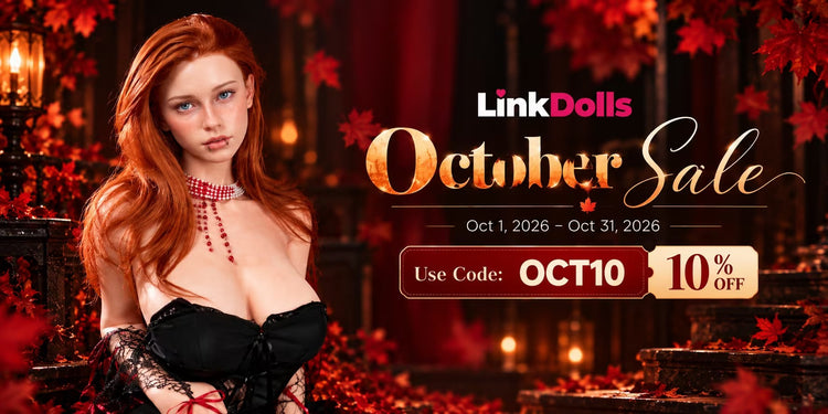 Linkdolls October 2026 sale banner featuring 10% off sitewide with discount code OCT10.