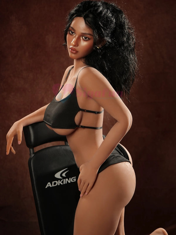 F2433-159cm(5.2ft)-39kg D Cup Life-Size Silicone Head Ebony BBW Sex Doll【IN STOCK US/EU】｜Sigafun Doll