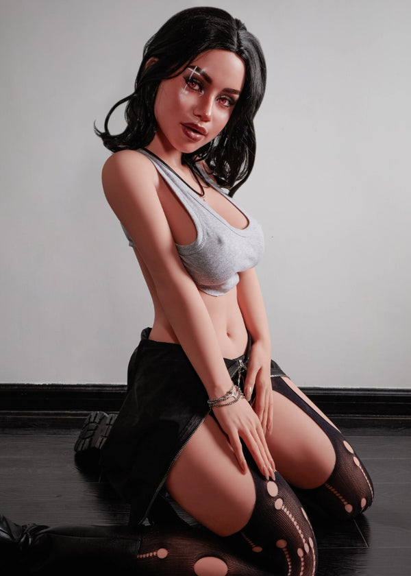 F8145K-154cm(5ft1)-32.4kg E Cup Black Hair Wig Silicone Head Lifesize Sex Doll【IN Stock US】 |Climax Doll Pro