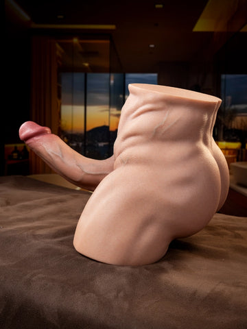 T764 25.35lb Realistic Male Silicone Ass Torso with 25cm Dildo | Judy Rona