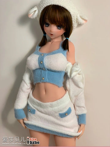 F8018-150cm/5ft-27.5kg Silicone Flat Chest Japanese Sex Doll – Loli Style Asian Doll | Elsa Babe