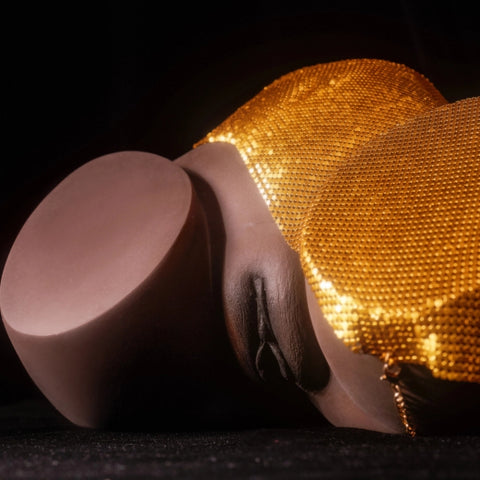 A358-(27.5lb) Silicone Butt Sexy and Black Realistic Gel BBW Big Ass Sex Doll Torso - Climax Doll