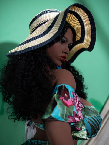 F5536-165cm/5ft5-50kg N Cup Ebony Black BBW TPE Huge Tit Sex Doll | 6YE