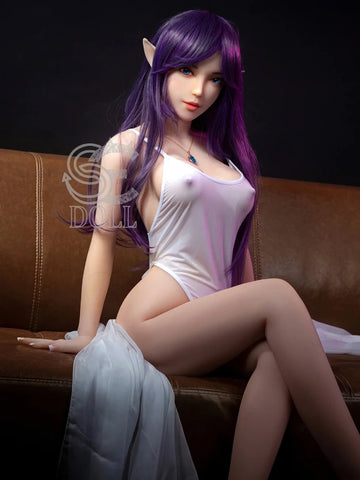 F858-151cm/4ft9(25kg) Olivia E Cup TPE Purple Hair Elf Girl Sex Doll | SE Doll