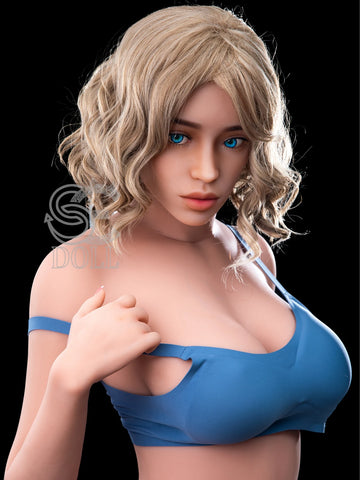 F901—161cm(5ft3)-35kg G Cup TPE Blonde European Sexy Large Breast Woman Love Doll | SE Doll