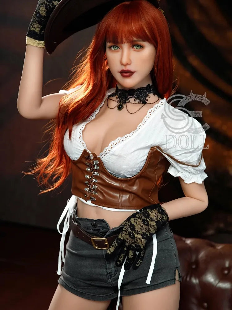 F952-163cm(5.3ft)-37kg Kitty E Cup TPE Redhead European Young Cowgirl Sex Doll｜SE Doll