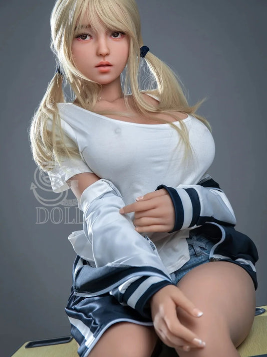 F820—157cm(5ft1)-35kg Melody H Cup TPE Big Boobs Student Girl Lolita Love Doll | SE Doll