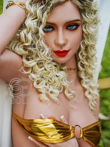 F831—158cm(5ft2)-33.5kg Doris D Cup TPE Blonde Curly Hair Latin Beauty Love Doll | SE Doll