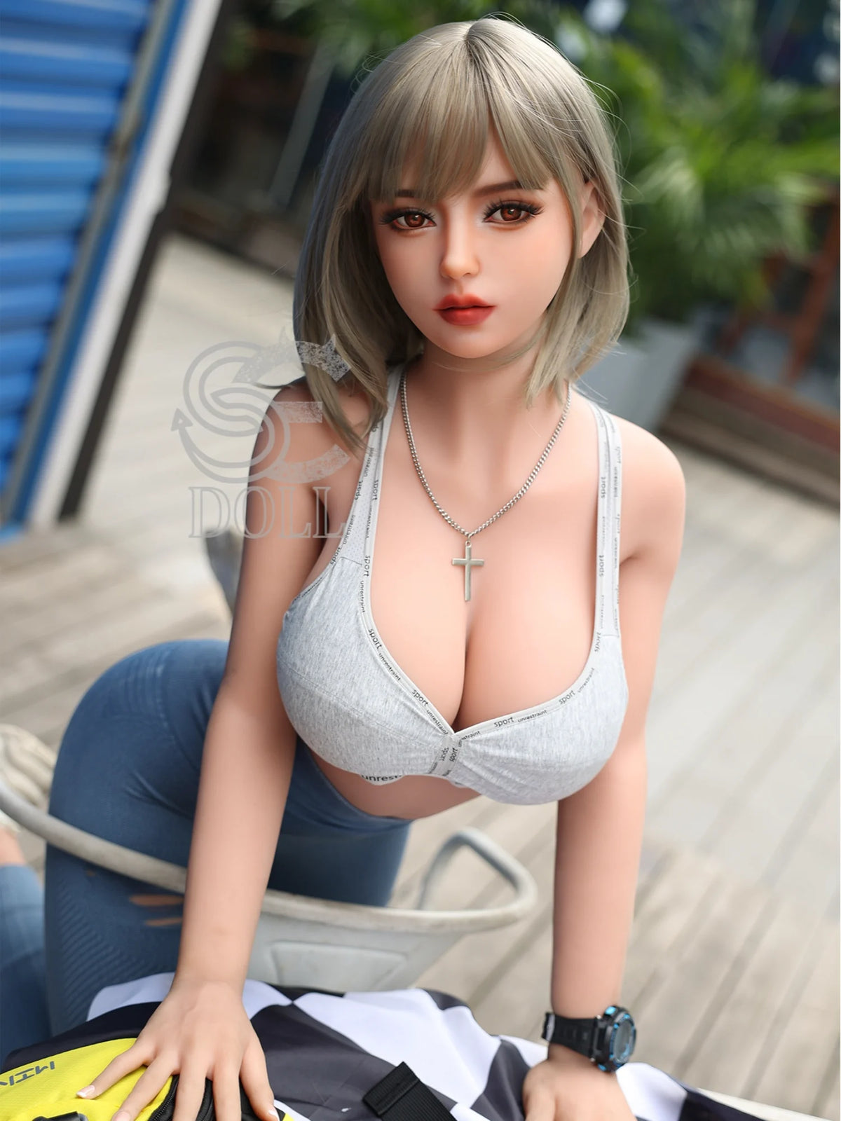 F3687-161cm(5.3ft)-35kg Melody F Cup TPE Vibrant Short Blond Hair Sporty Girl Love Doll｜SE Doll