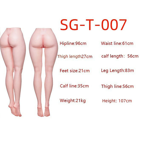 L37 (41.45lb/107cm) Silicone Sex Doll Legs--Round and Super Long Legs With Pubic Hair