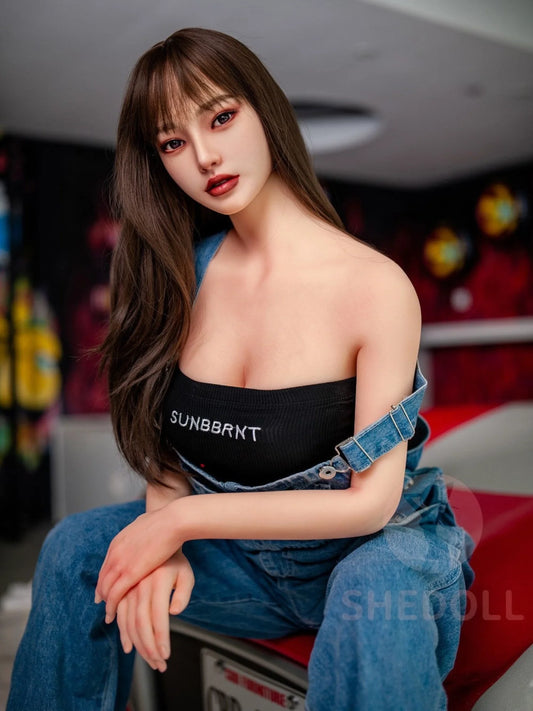F5877—158cm/5ft2-38kg C Cup Asian Silicone Head TPE Body Sex Doll | SHEDOLL