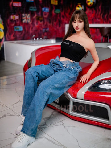 F5877—158cm/5ft2-38kg C Cup Asian Silicone Head TPE Body Sex Doll | SHEDOLL