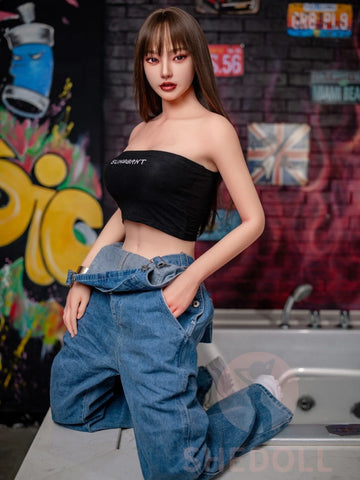 F5877—158cm/5ft2-38kg C Cup Asian Silicone Head TPE Body Sex Doll | SHEDOLL