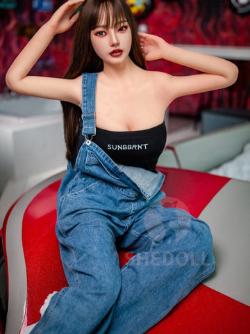 F5877—158cm/5ft2-38kg C Cup Asian Silicone Head TPE Body Sex Doll | SHEDOLL