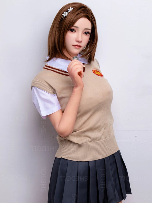 F5887—158cm/5ft2-38kg C Cup Asian Silicone Head TPE Body Sex Doll | SHEDOLL