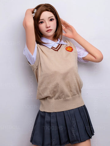 F5887—158cm/5ft2-38kg C Cup Asian Silicone Head TPE Body Sex Doll | SHEDOLL