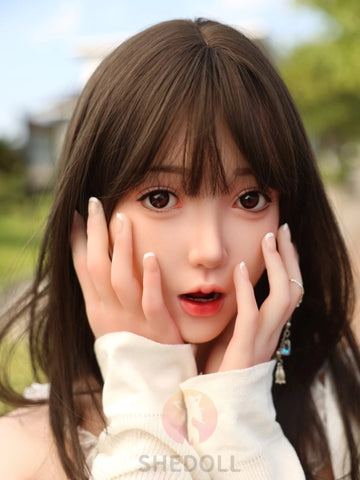 F5893—158cm/5ft2-38kg C Cup Asian ROS Silicone Head TPE Body Sex Doll | SHEDOLL