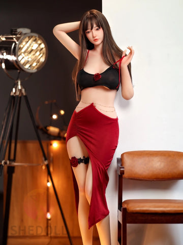 F6033—165cm/5ft4-47kg E Cup Asian Silicone Head TPE Body Sex Doll | SHEDOLL